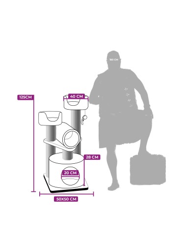 PET REBELS rascador Victoria gris 125 cm