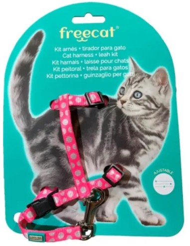 FREEDOG gato set arnes y tirador rosa...