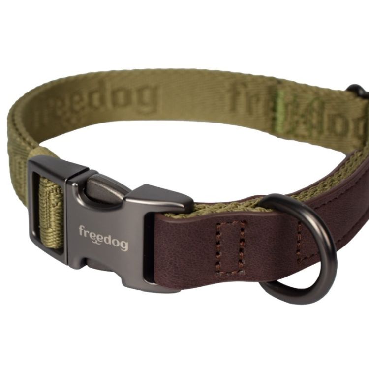 FREEDOG perro collar linum Bosque verde