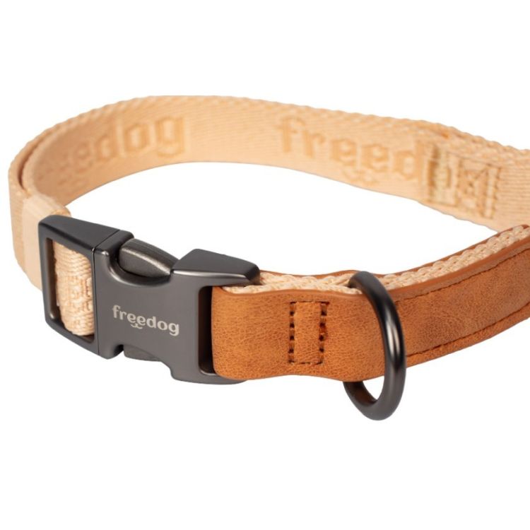 FREEDOG perro collar linum Arena beige