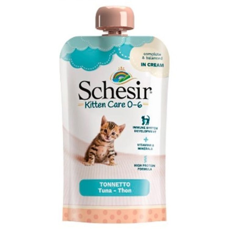 SCHESIR gato kitten crema de atún 0-6 pouch 150 gr
