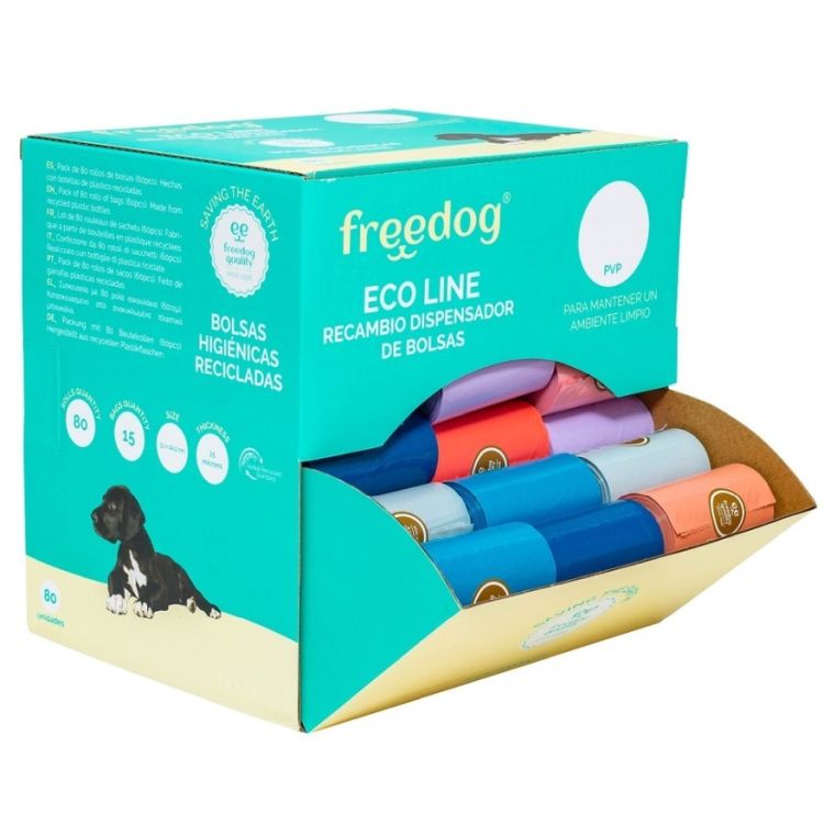 FREEDOG eco bolsas higienicas recicladas 15 ud