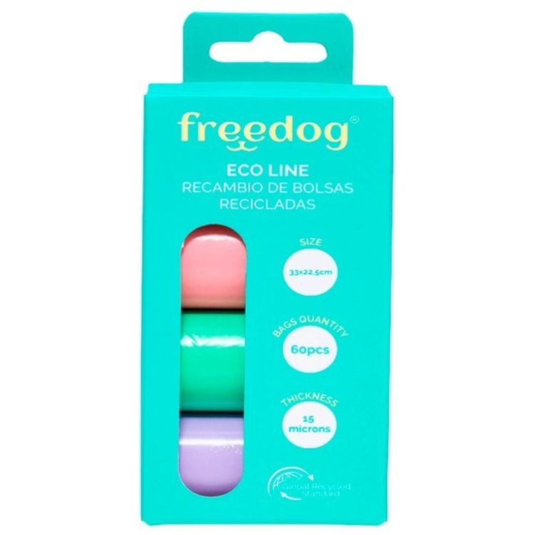 FREEDOG eco bolsas higienicas recicladas pastel 4x15ud