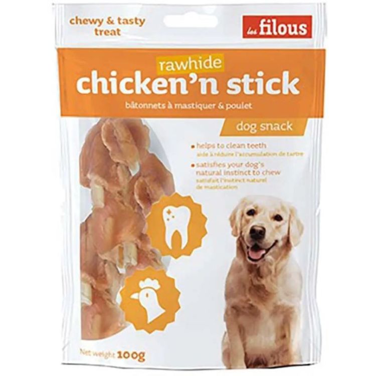FILOUS perro snack chicken n stick 100 gr