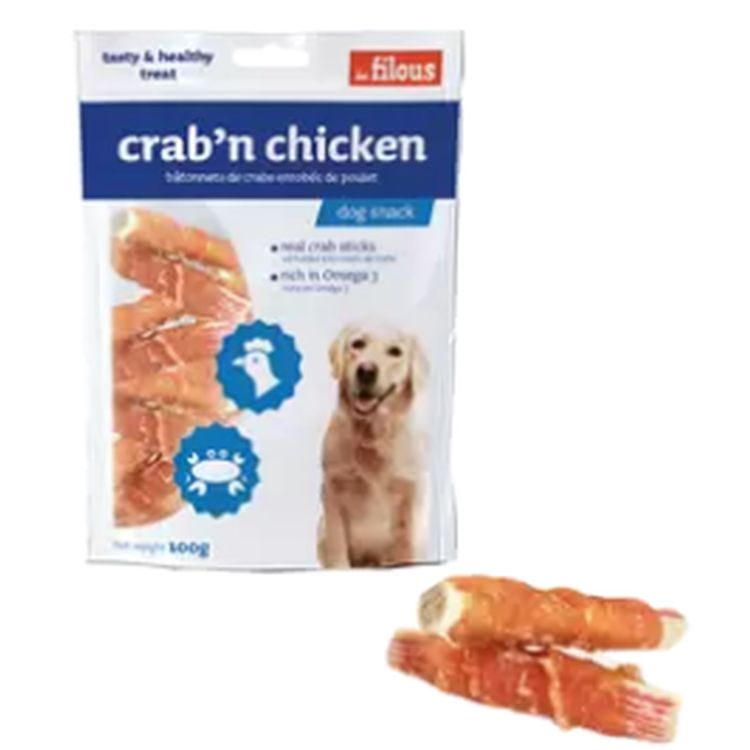 FILOUS perro snack crab n chicken 100 gr