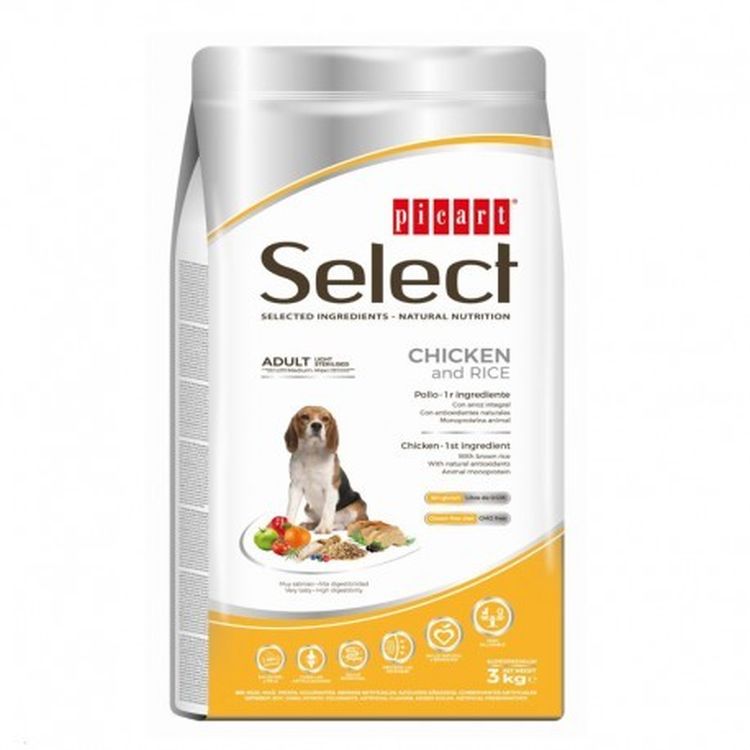 SELECT perro adulto esterilizado light 3 kg