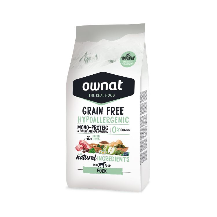 OWNAT perro adulto hypoallergenic grain free cerdo 3 Kg.