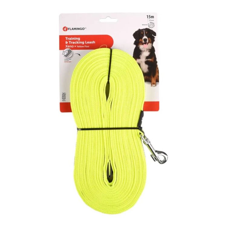 DUVO perro correa adiestramiento plana amarilla