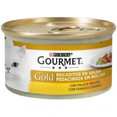GOURMET gato Gold bocaditos pollo e higado 85 gr