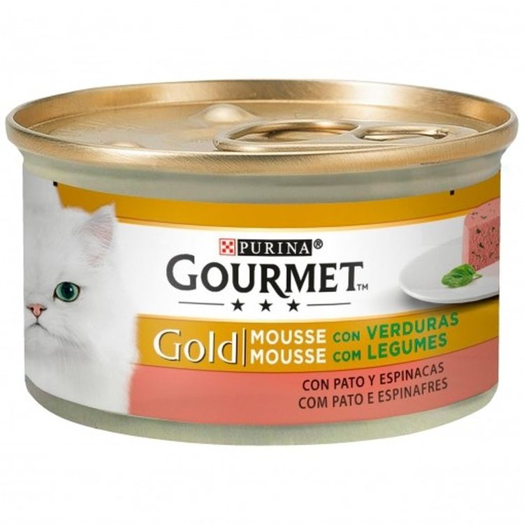 GOURMET gato Gold mousse pato y espinaca 85 gr