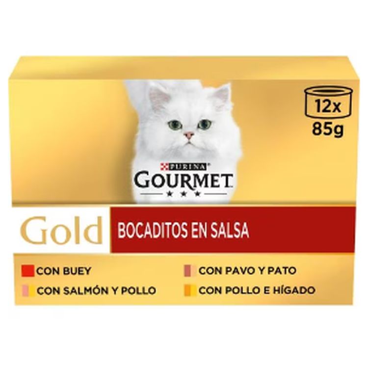 GOURMET gato Gold bocaditos en salsa 12x85 gr