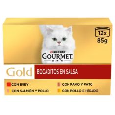 GOURMET gato Gold bocaditos en salsa 12x85 gr