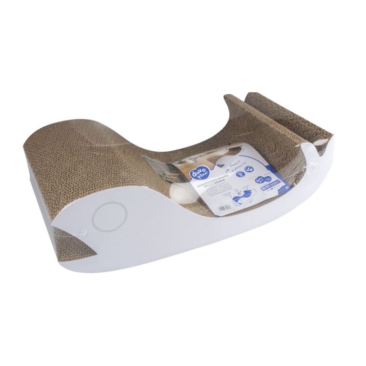 DUVO rascador carton Willy whale con catnip 48x26x15 cm