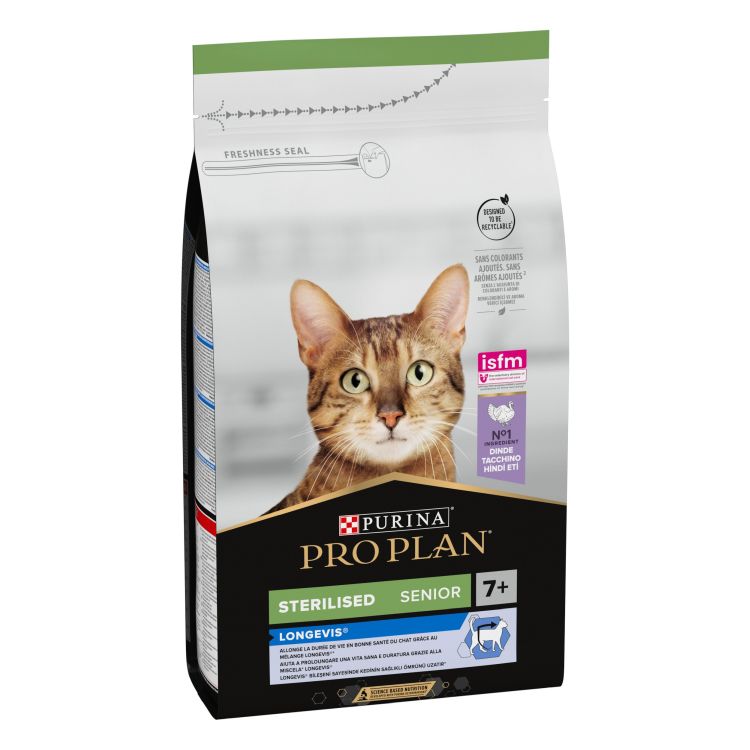 PROPLAN gato adulto sterilised senior +7 pavo