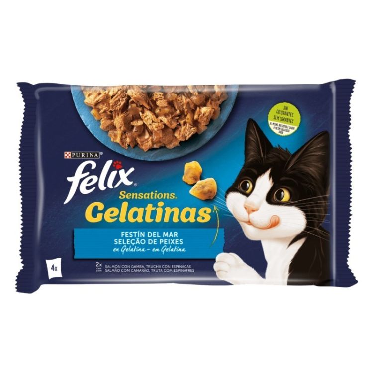 FELIX gato adulto Sensations sal, gambas y trucha 85 gr