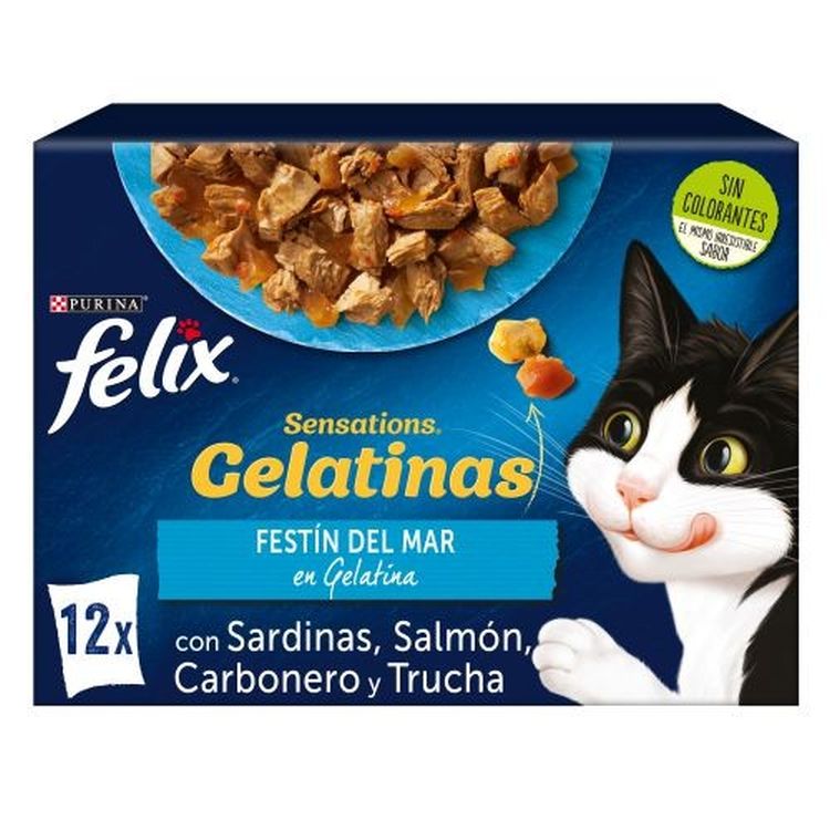 FELIX gato adulto Sensations festin del mar 12x85 gr