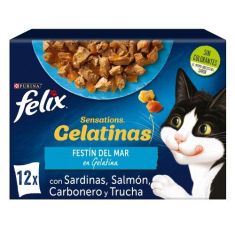 FELIX gato adulto Sensations festin del mar 12x85 gr