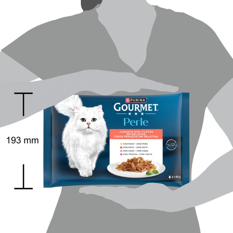 GOURMET gato Perle laminas gelatina pavo 4x85 gr