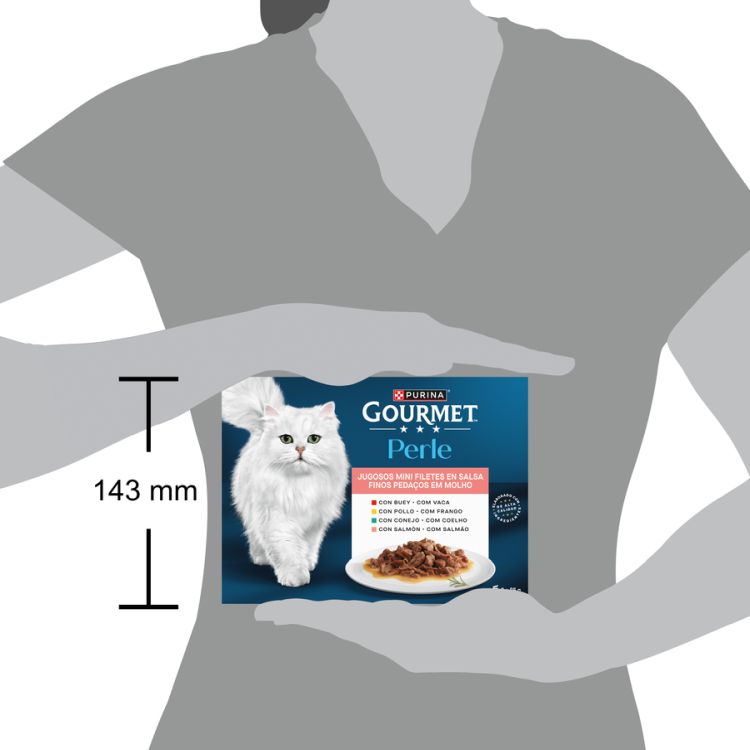 GOURMET gato Perle gelatina pollo 8x85 gr