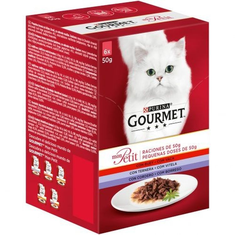 GOURMET gato Mon petit carnes surtido 6x50 gr