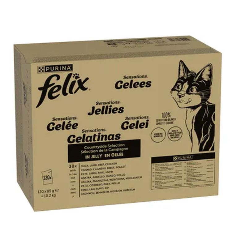 FELIX gato adulto Sensations carne pouch 120x85 gr