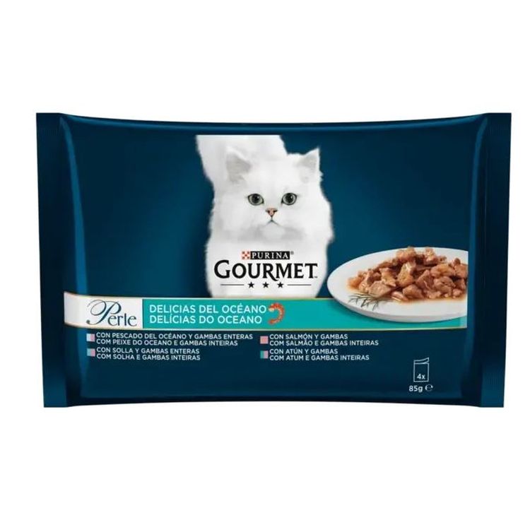 GOURMET gato Perle delicias del oceano 4x85 gr