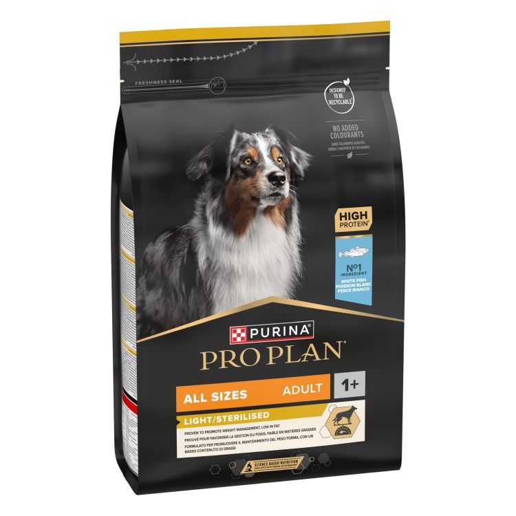 PROPLAN perro adulto light/sterilised pescado blanco