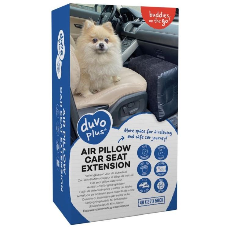 DUVO perro asiento coche hinchable negro 40x27x50 cm