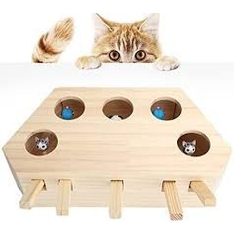 DUVO gato juguete interactivo madera rectangular 40x19x8 cm