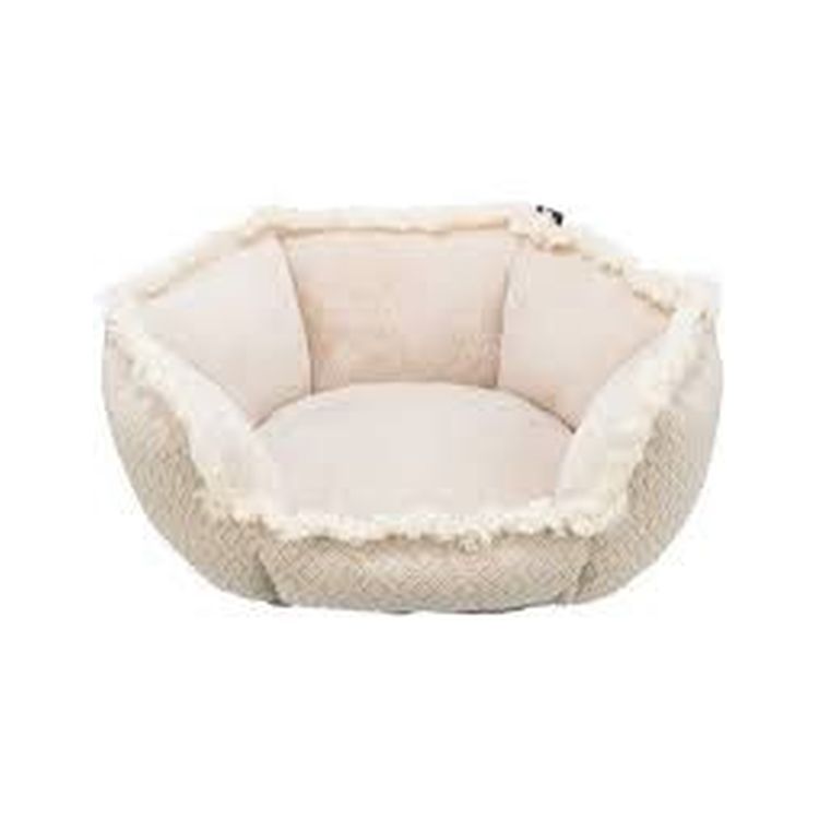 DUVO cama boho beige y blanco M 68x44x24 cm
