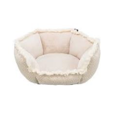 DUVO cama boho beige y blanco M 68x44x24 cm