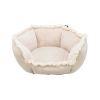DUVO cama boho beige y blanco M 68x44x24 cm