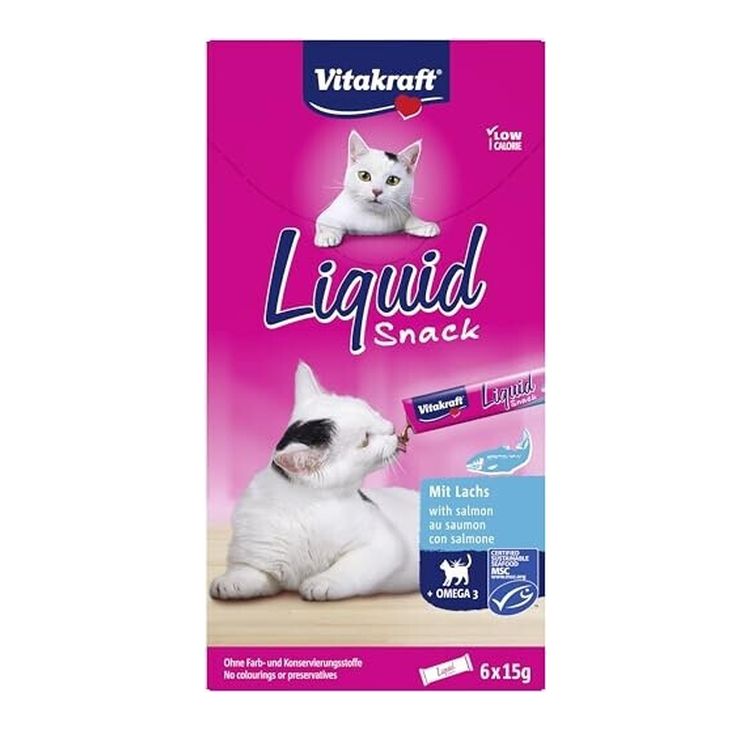 VITAKRAFT gato snack liquido salmon y omega 3