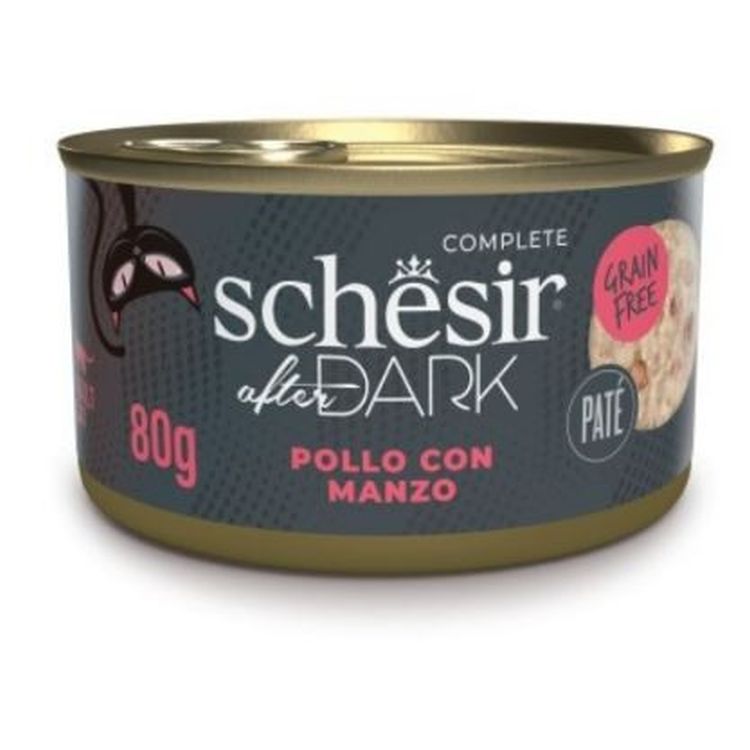 SCHESIR gato adulto After Dark pollo y ternera lata 80 gr
