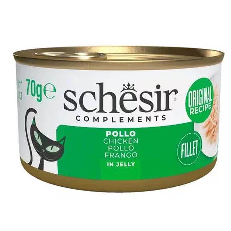 SCHESIR gato adulto pollo gelatina lata 70 gr