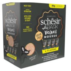 SCHESIR gato adulto After Dark pollo huevo ternera pouch 12x80 gr