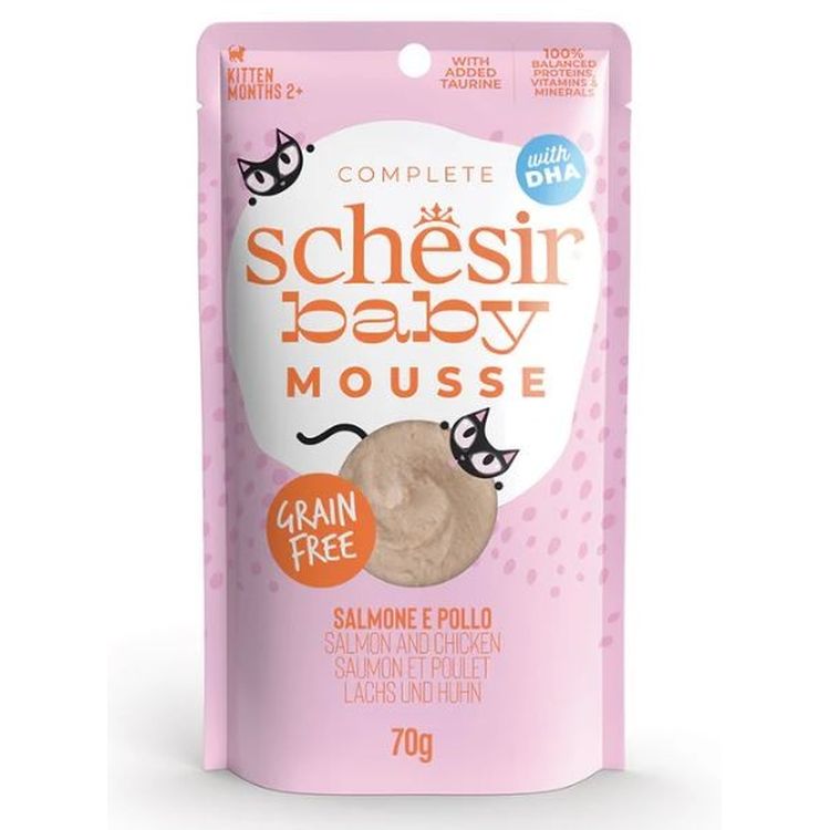 SCHESIR gato adulto pollo y lubina gelatina pouch 70 gr