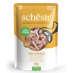 SCHESIR gato adulto atun y pollo gelatina pouch 85 gr
