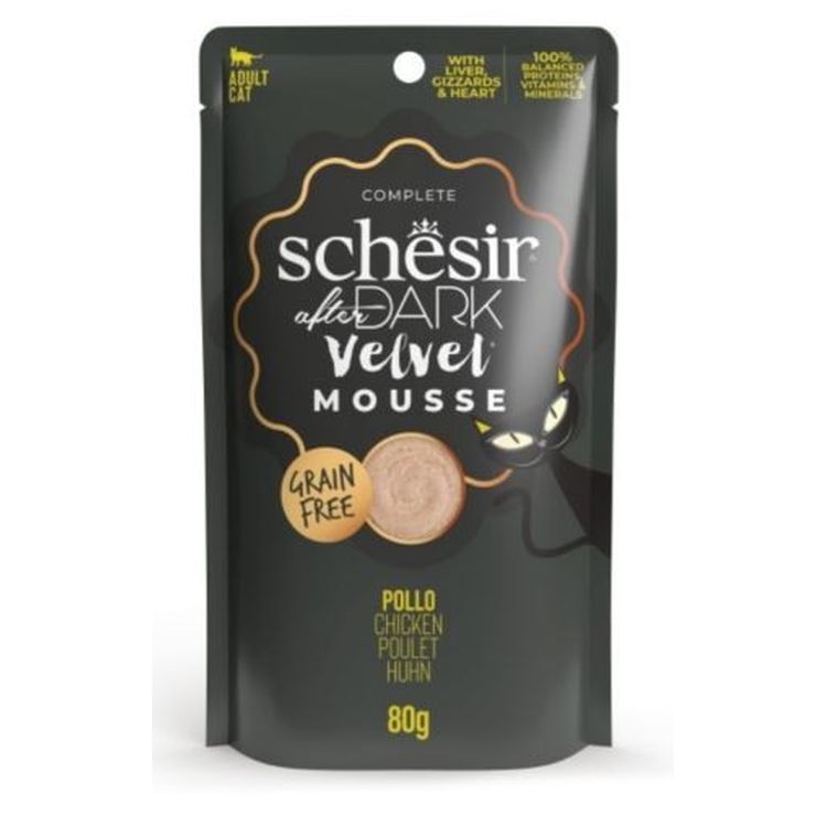 SCHESIR gato adulto After Dark mousse pollo pouch 80 gr