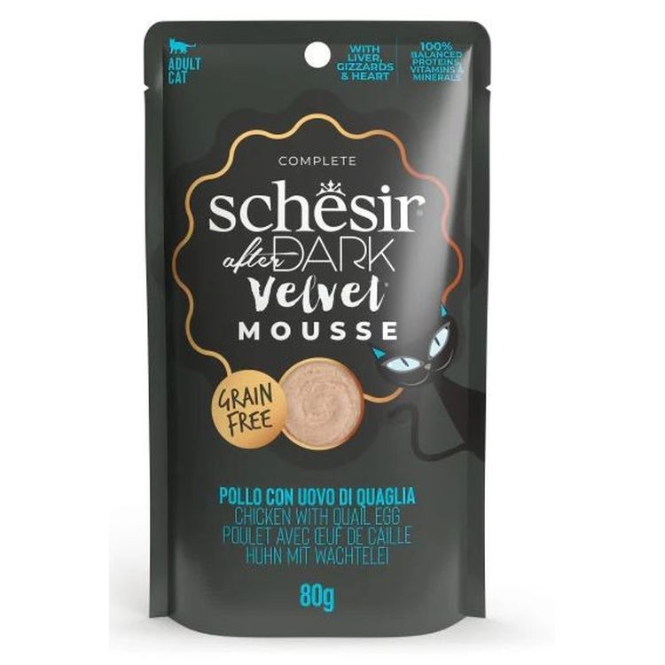 SCHESIR gato adulto After Dark pollo y huevo pouch 80 gr