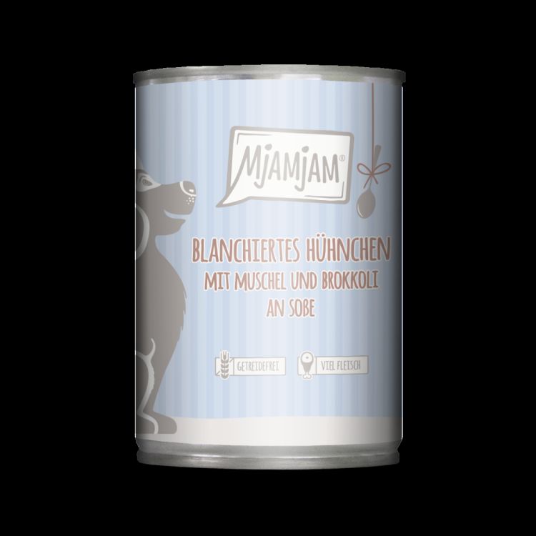 MJAMJAM perro adulto pollo y mejillones salsa lata 380 gr