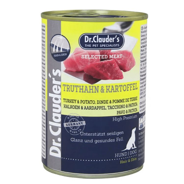 DR CLAUDER perro adulto pavo papas lata