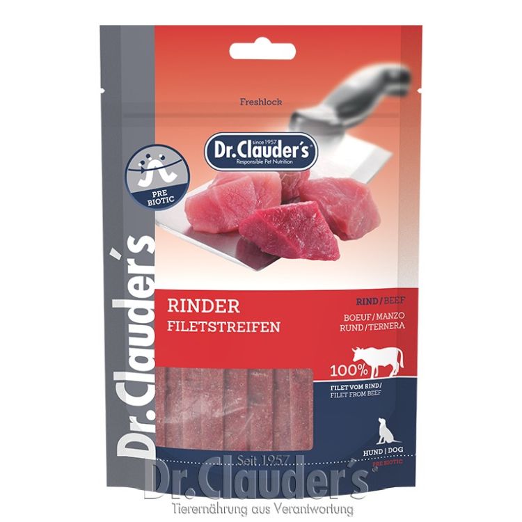 DR CLAUDER perro snack tiras ternera 80 gr