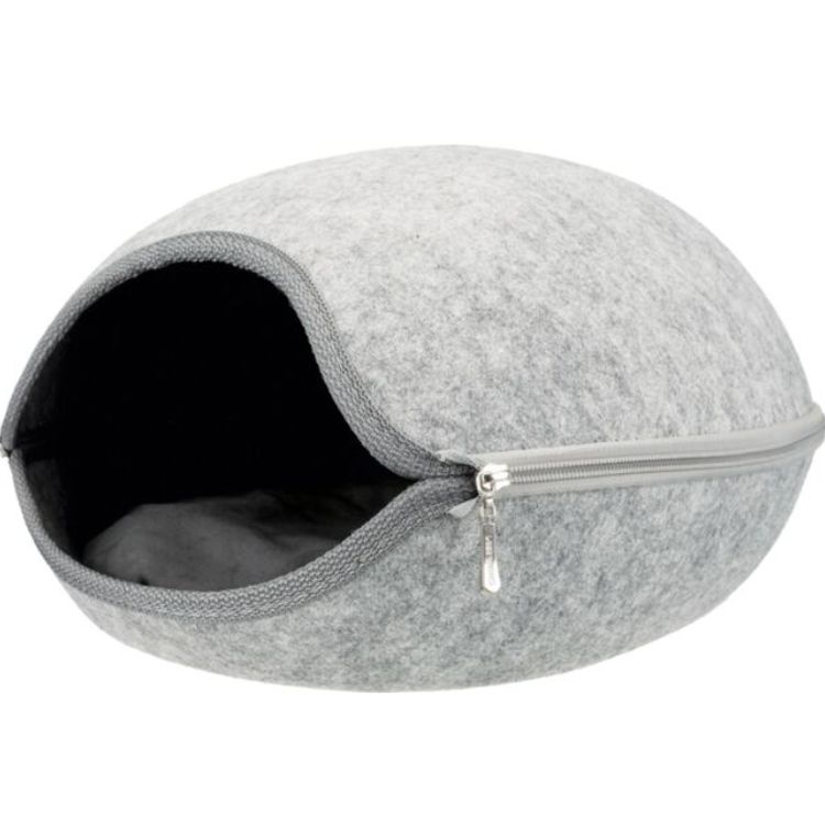 TRIXIE gato cueva suave Luna fieltro gris claro 40x24x46 cm