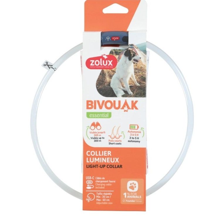 ZOLUX perro collar luminoso transparente