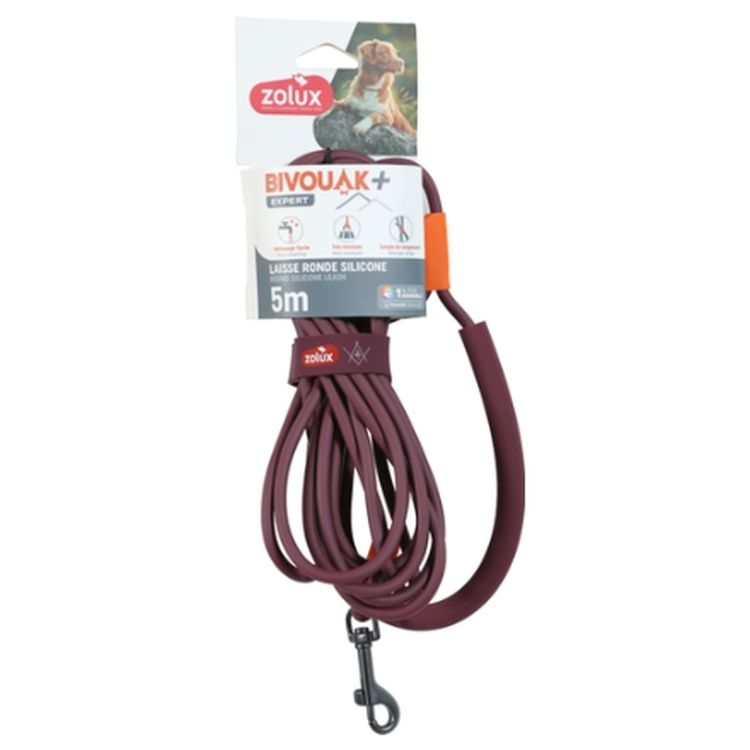ZOLUX perro correa redonda silicona rojo