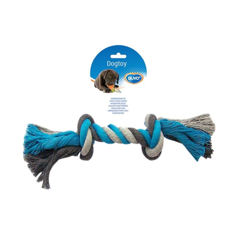 DUVO perro juguete cuerda anudada azul y gris 45 cm