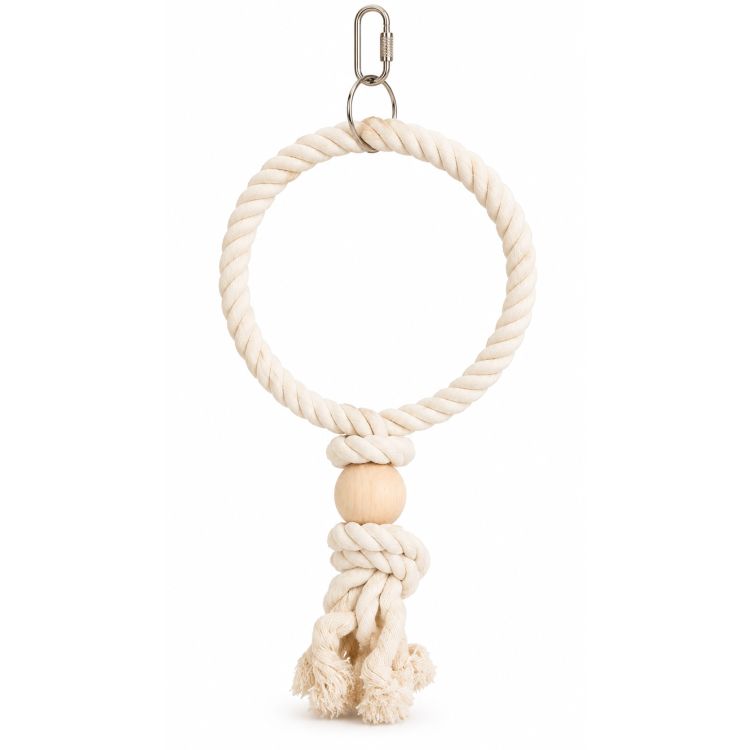 TRIXIE ave juguete percha anilla y bola de madera 19 cm