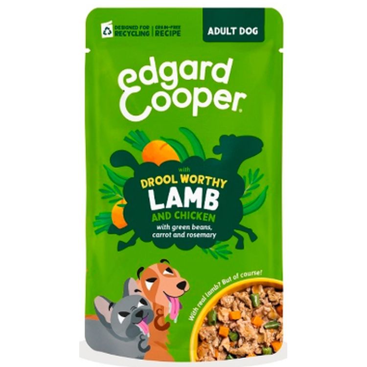 EDGARD&COOPER perro adulto estofado cordero y pollo pouch 150 gr