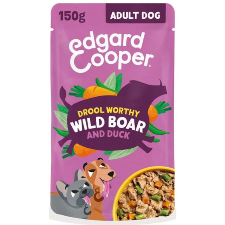 EDGARD&COOPER perro adulto estofado jabali pouch 150 gr